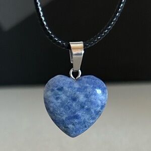 Sleek Blue Heart Necklace